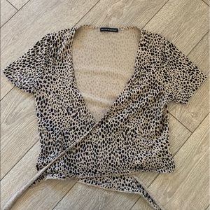 Brandy Melville Cheetah wrap top